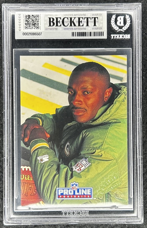 Sterling Sharpe certified signed Packers 1992 Pro Line Portraits card BAS slab - AutographsForSale.com