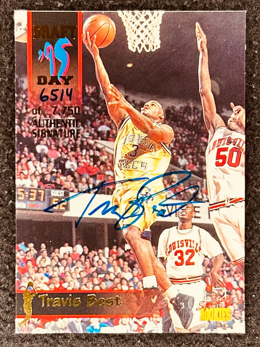 Travis Best certified signed Georgia Tech 1995 Signature Rookies Draft Day card - AutographsForSale.com