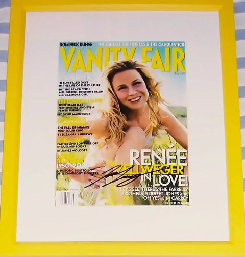 Renee Zellweger signed 2000 Vanity Fair cover custom framed JSA - AutographsForSale.com
