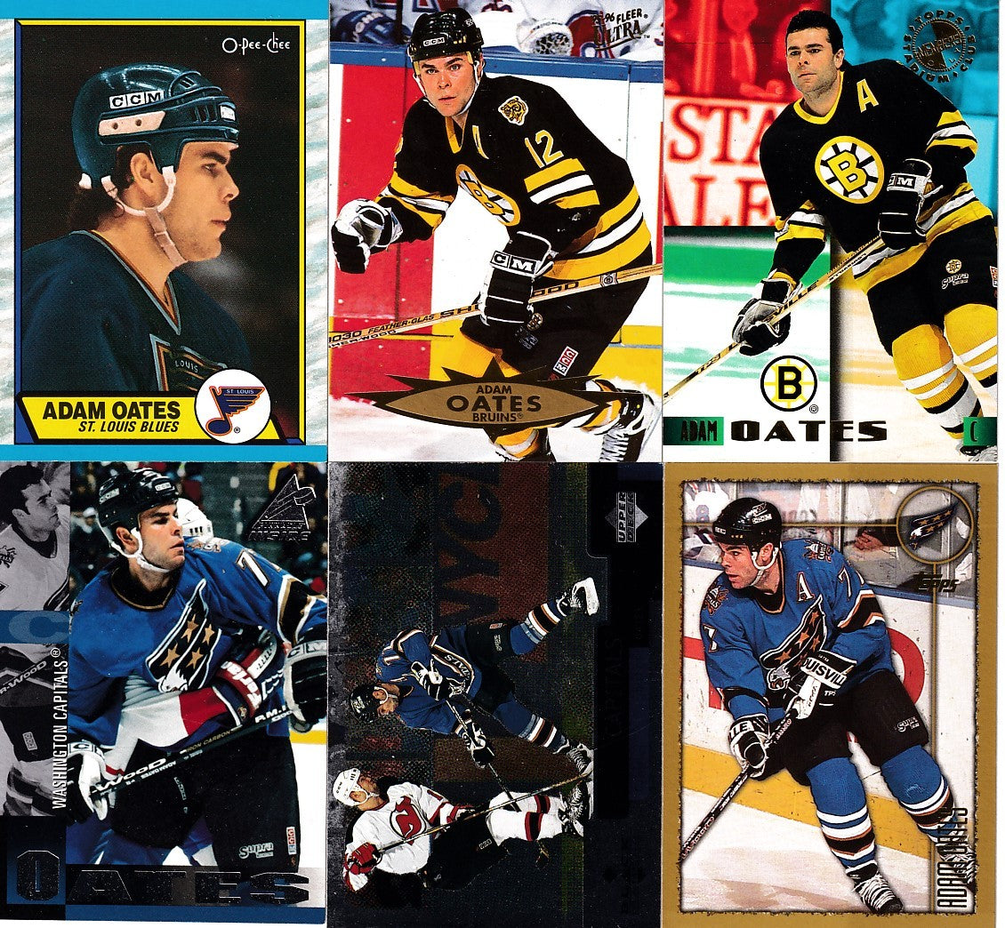 Adam Oates lot of 6 cards 1989-90 O-Pee-Chee 1995 Stadium Club Members Only