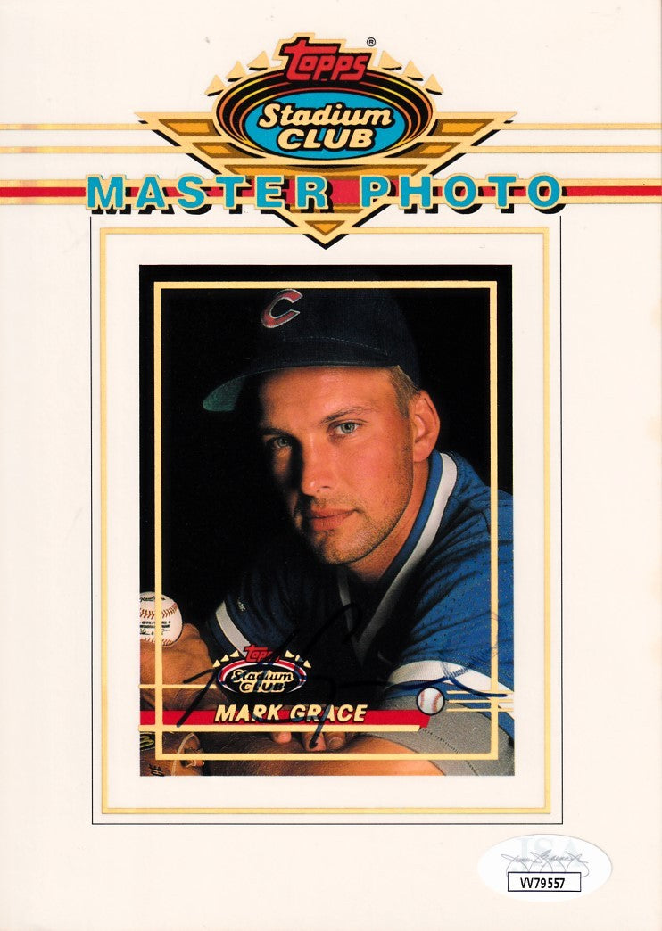 Mark Grace autographed Chicago Cubs 1993 Stadium Club Master Photo 5x7 card JSA