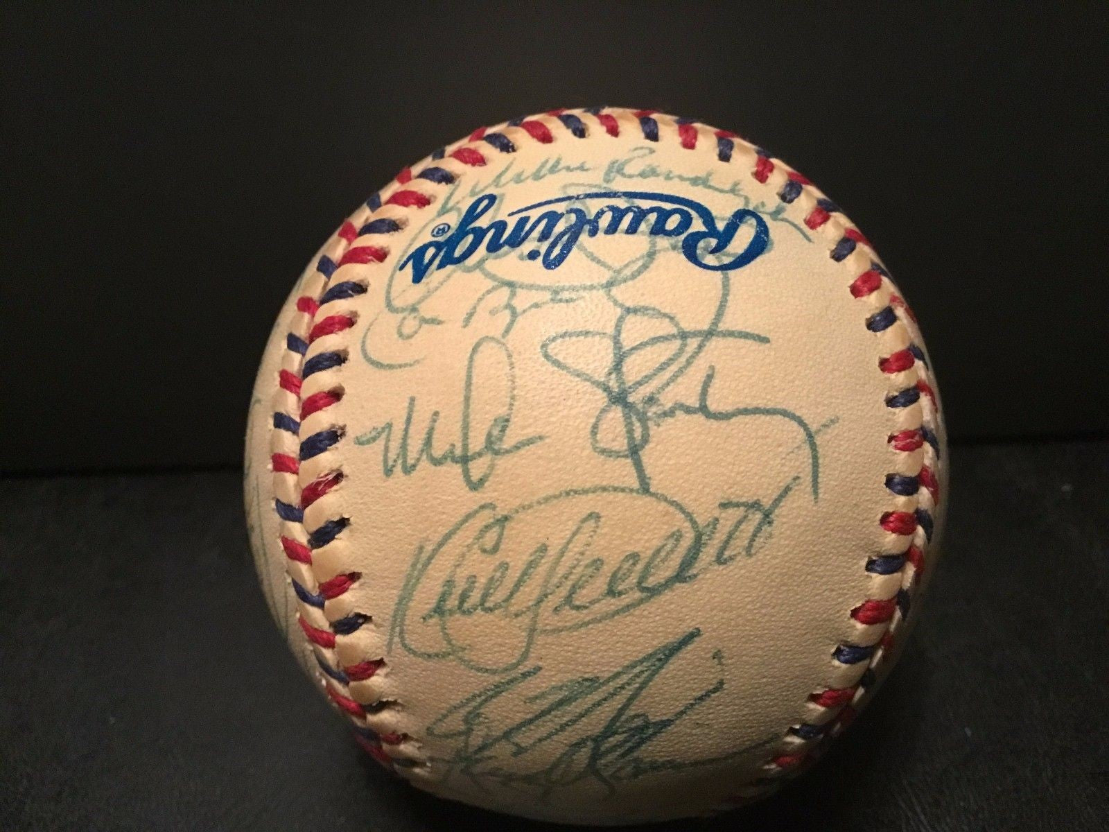1995 American League All-Star Team autographed baseball (Kirby Puckett Cal Ripken Frank Thomas) JSA
