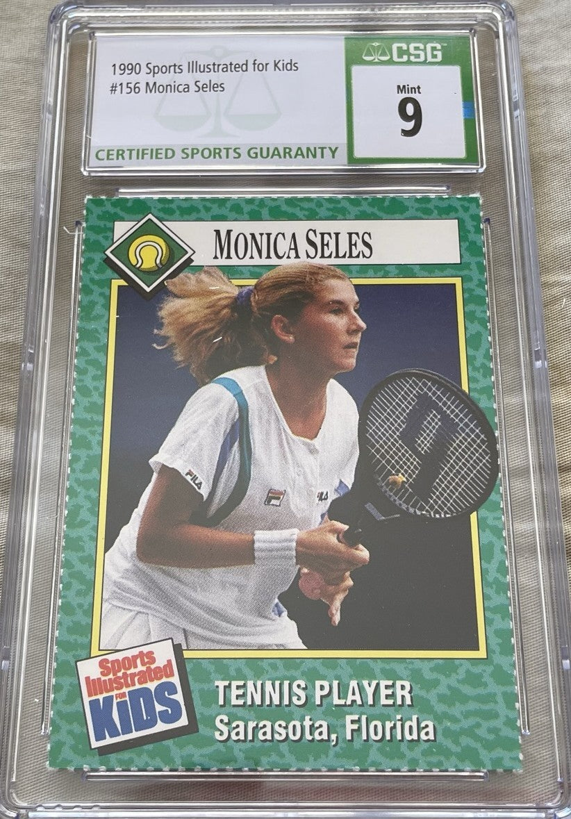 Monica Seles 1990 Sports Illustrated for Kids tennis card CSG graded 9 MINT
