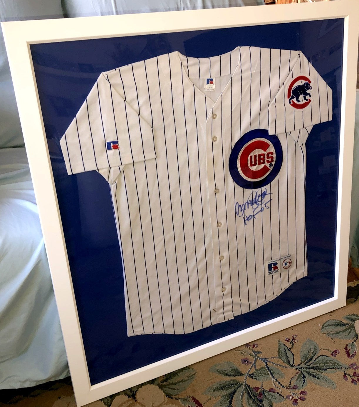 Ryne Sandberg autographed Chicago Cubs authentic Russell jersey inscribed HOF 05 custom framed JSA