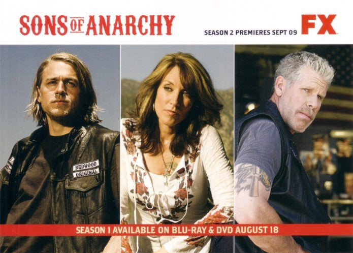 Sons of Anarchy 2009 Comic-Con Fox 5x7 promo photo card (Charlie Hunnam Ron Perlman Katey Sagal)