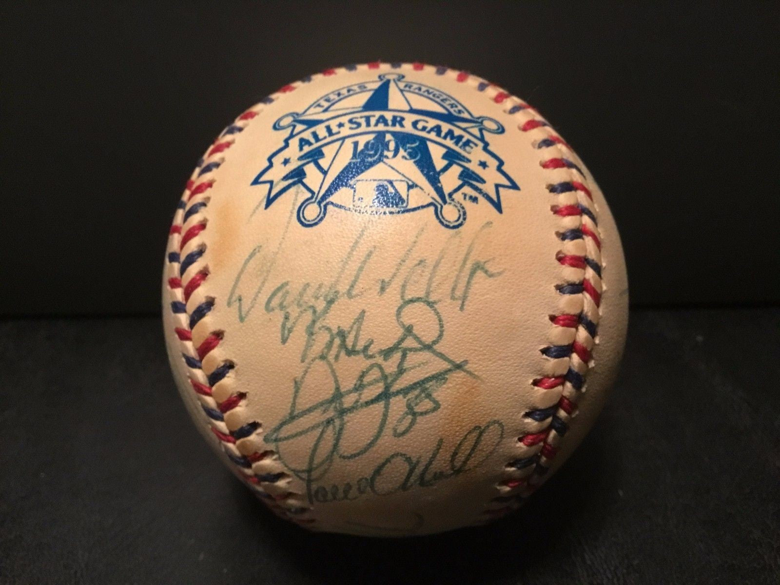 1995 American League All-Star Team autographed baseball (Kirby Puckett Cal Ripken Frank Thomas) JSA