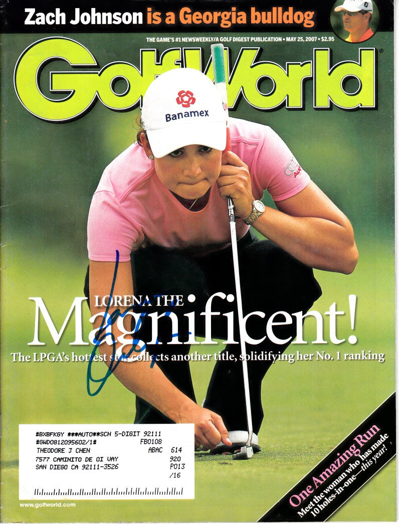 Lorena Ochoa autographed 2007 Golf World magazine