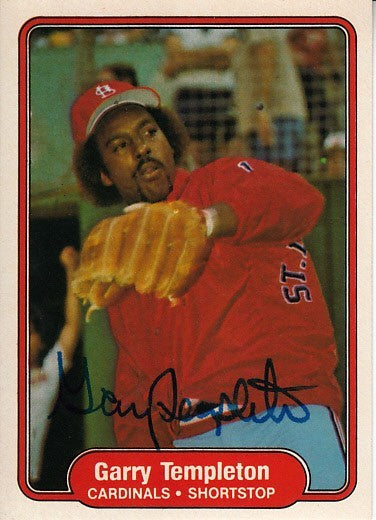 Garry Templeton autographed St. Louis Cardinals 1982 Fleer card