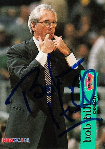 Bob Hill autographed San Antonio Spurs 1995-96 Hoops card