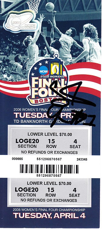Crystal Langhorne autographed 2006 NCAA Women's Basketball Final Four Championship Game ticket (Maryland wins)
