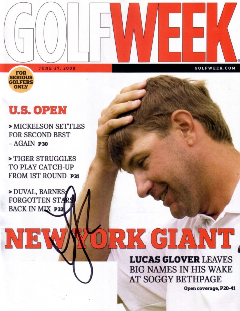 Lucas Glover autographed 2009 U.S. Open Golfweek magazine