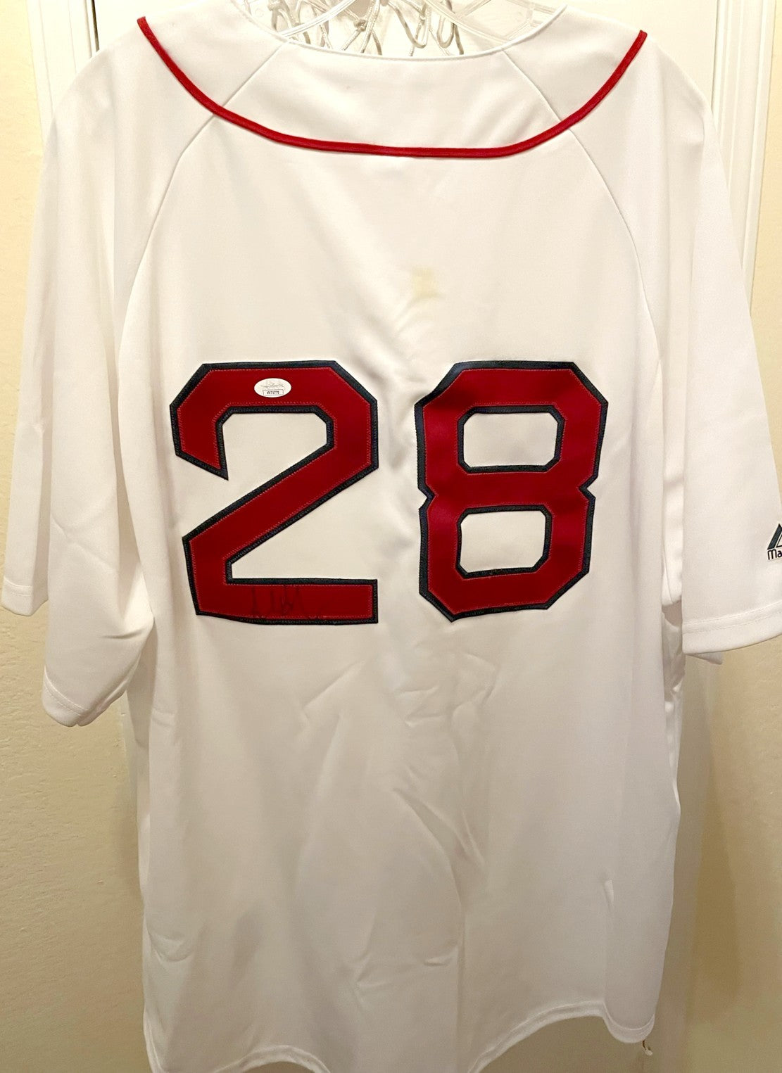 Adrian Gonzalez autographed Boston Red Sox authentic Majestic home white jersey JSA