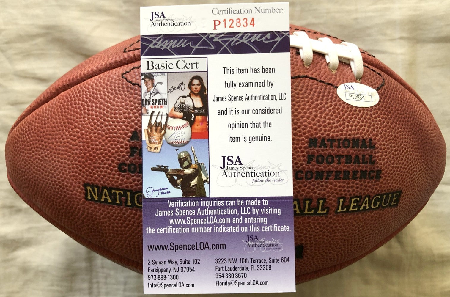 Jerry Rice autographed Wilson NFL Duke game model leather football JSA