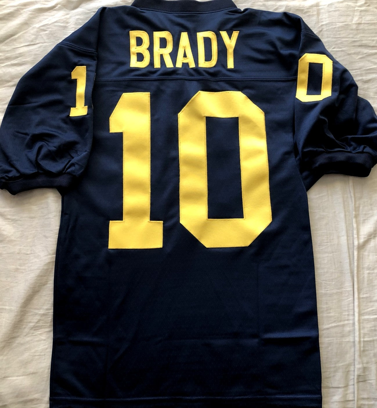 Tom Brady Michigan Wolverines navy blue stitched regular cut jersey NEW