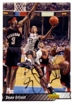 Sean Elliott autographed San Antonio Spurs 1993-94 Upper Deck card