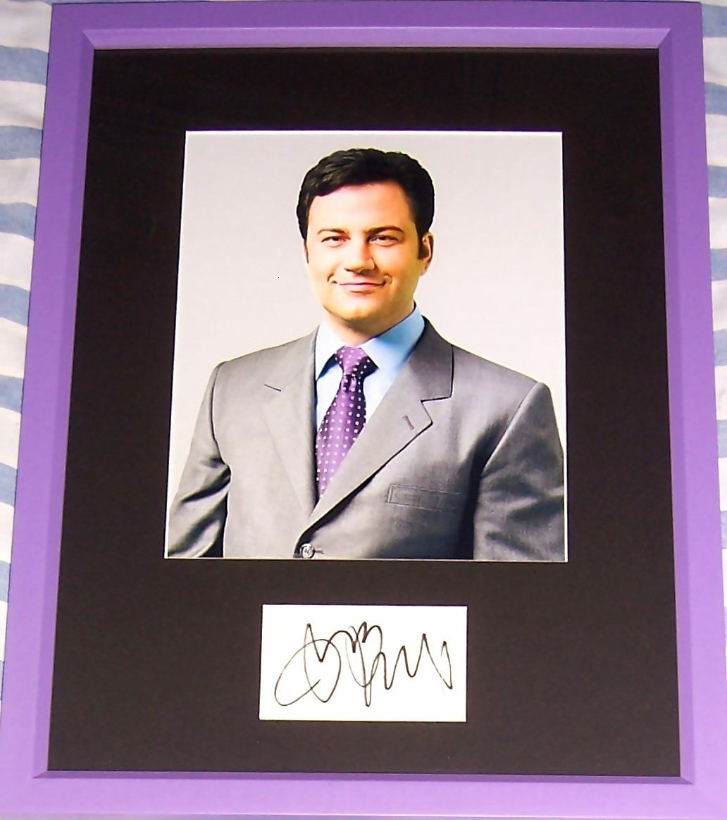 Jimmy Kimmel autograph matted and framed with 8x10 photo