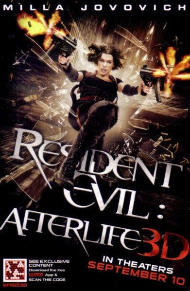 Resident Evil Afterlife 3D 2010 Comic-Con 4x6 promo card