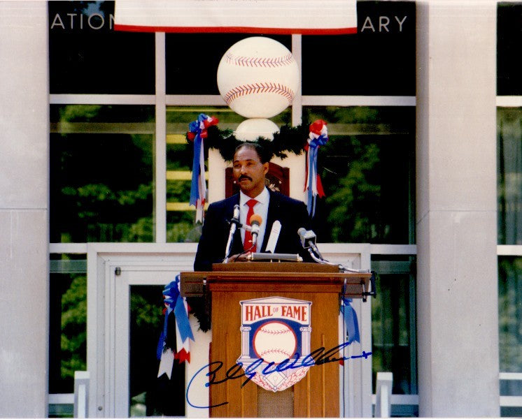 Billy Williams autographed Baseball Hall of Fame Induction speech 8x10 photo