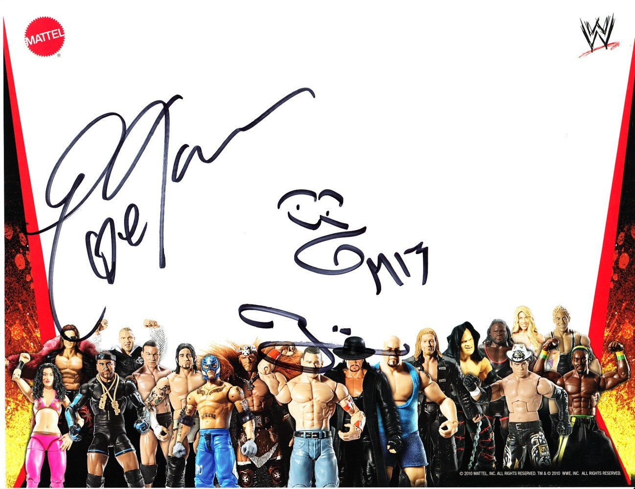 Eve Torres and The Miz autographed WWE wrestling Mattel 2010 Comic-Con promo photo