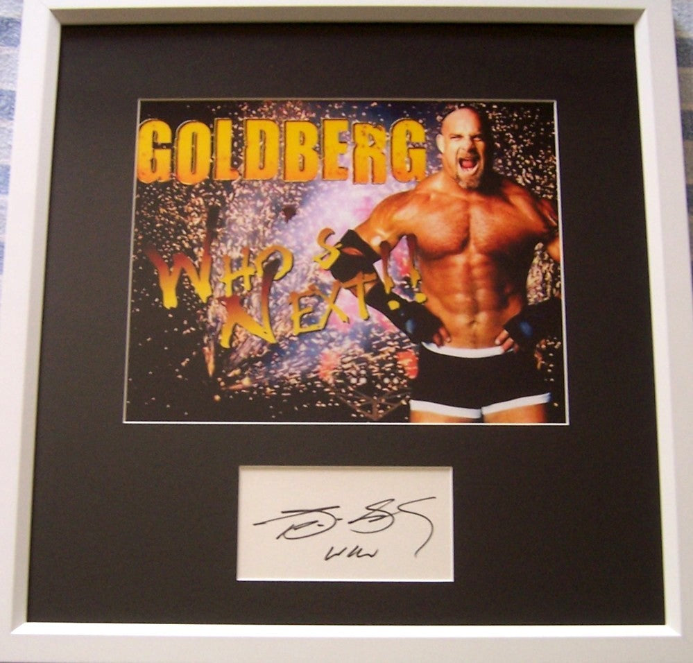 Bill Goldberg autograph custom framed with 8x10 wrestling photo