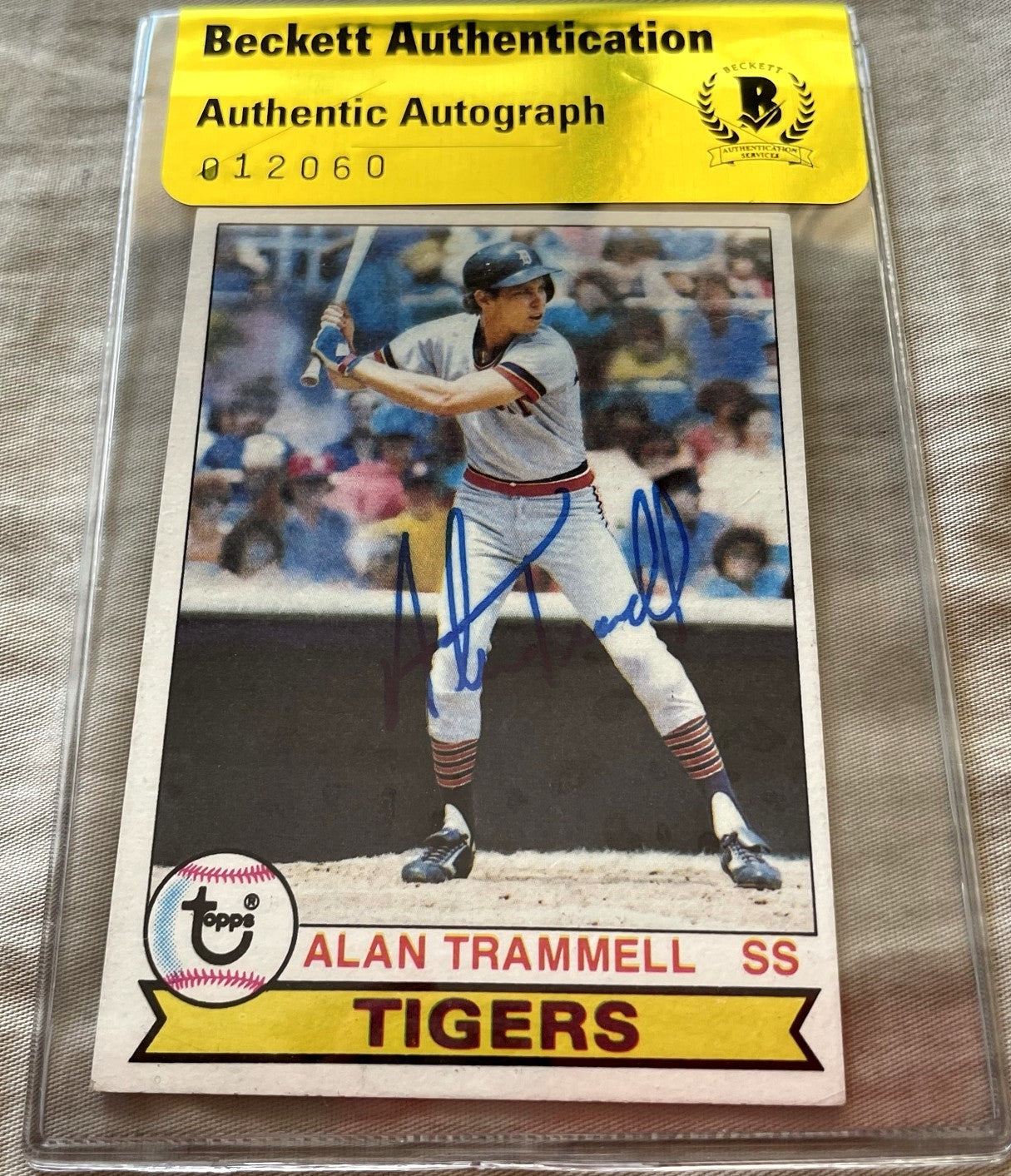 Alan Trammell autographed Detroit Tigers 1979 Topps second year card BAS