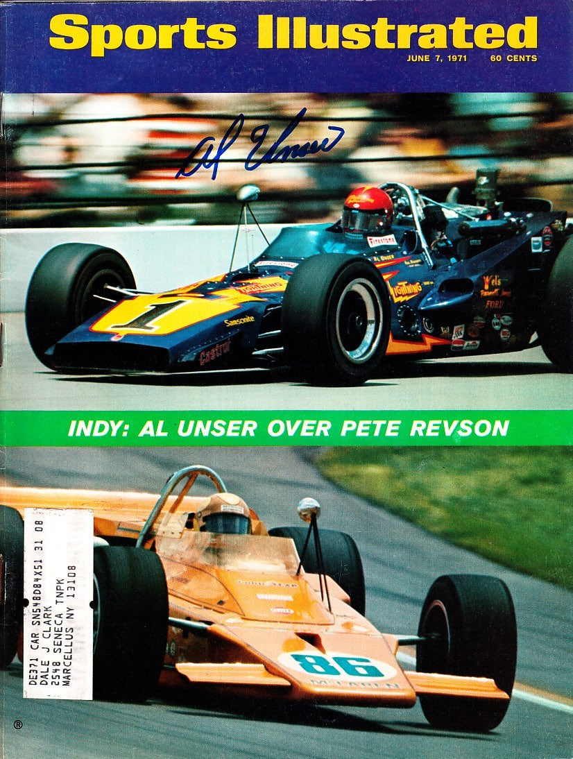 Al Unser Sr. autographed 1971 Indianapolis 500 Sports Illustrated magazine
