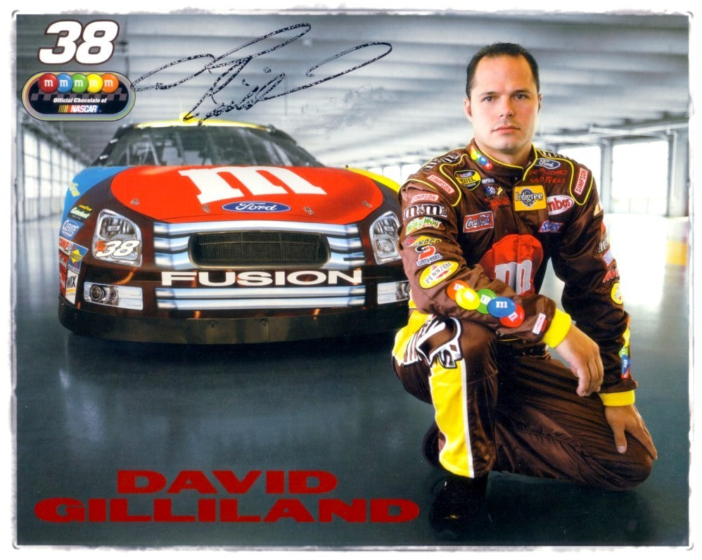David Gilliland autographed NASCAR 8x10 photo card