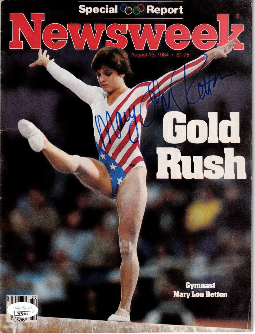 Mary Lou Retton autographed 1984 Olympics Newsweek magazine JSA