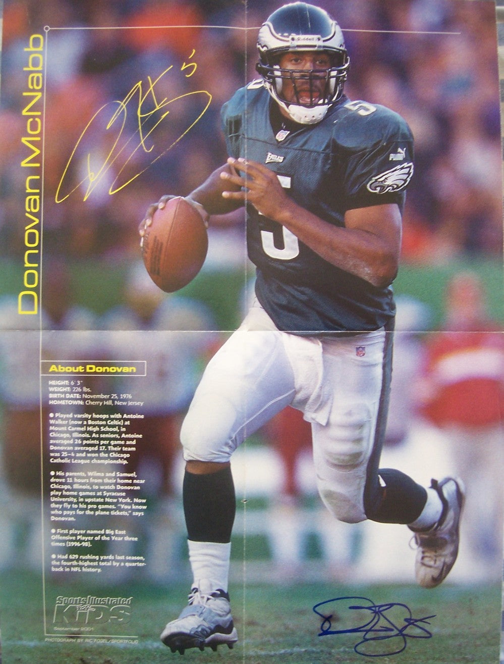Donovan McNabb autographed Philadelphia Eagles Sports Illustrated for Kids 16x20 poster JSA