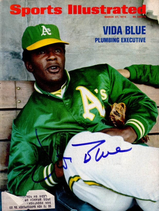 Vida Blue autographed Oakland A's 1972 Sports Illustrated