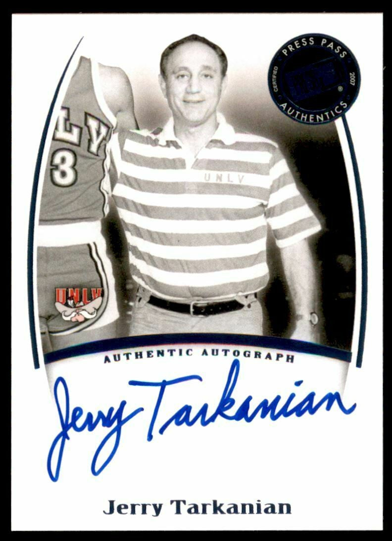 Jerry Tarkanian certified autograph UNLV Rebels 2007 Press Pass card