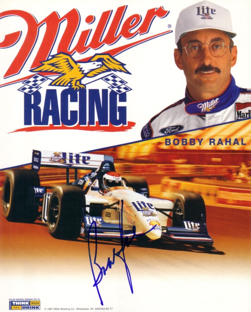 Bobby Rahal autographed Miller Lite 8x10 photo card