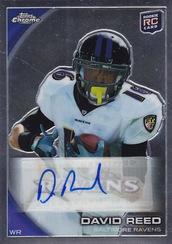 David Reed certified autograph Baltimore Ravens 2010 Topps Chrome Rookie Card