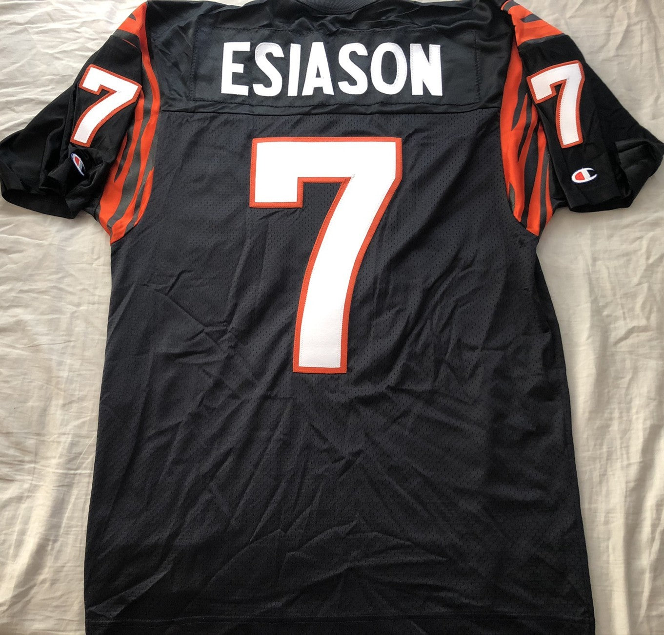 Boomer Esiason Cincinnati Bengals authentic Champion black early 1990s throwback double stitched jersey