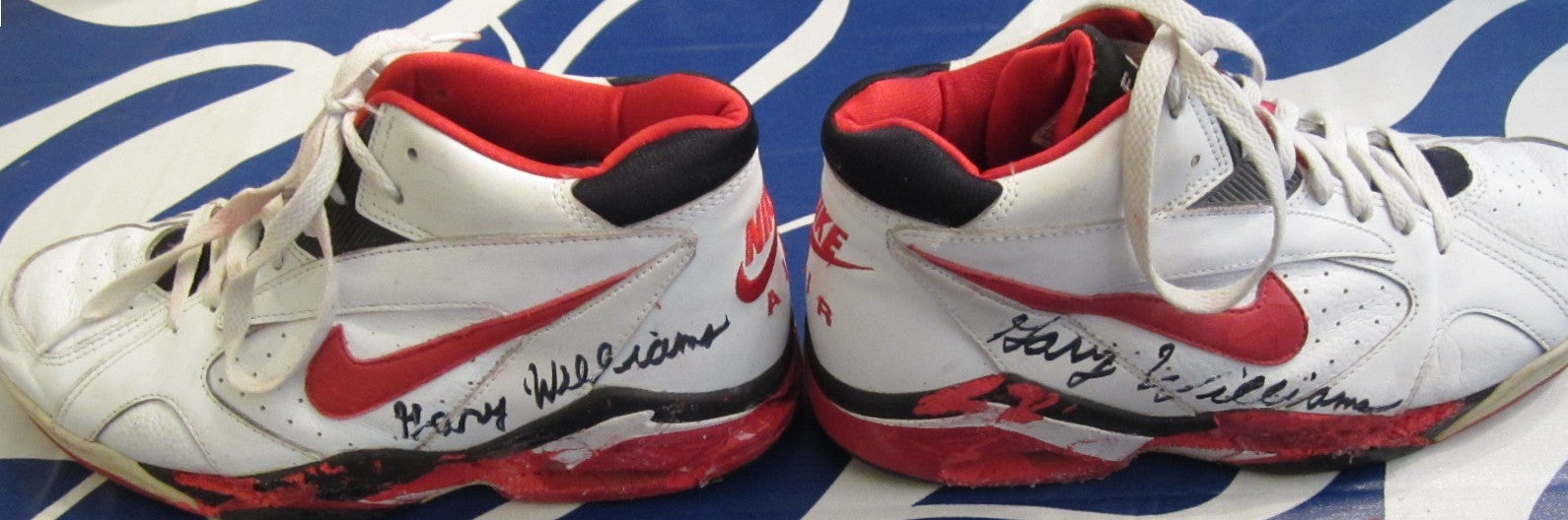 Gary Williams autographed 1994-95 Maryland Terrapins practice worn Nike Air Flight basketball shoes (repaired)