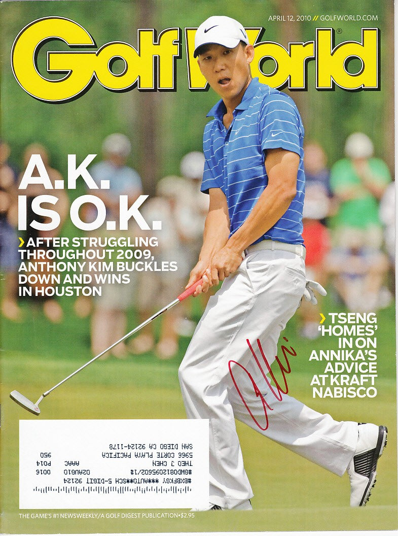 Anthony Kim autographed 2010 Golf World magazine