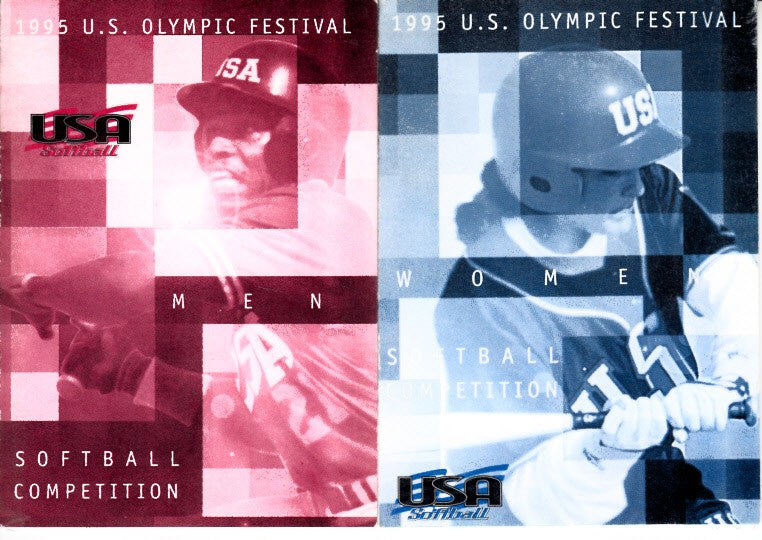 1995 U.S. Olympic Festival softball set of 2 pocket rosters (Lisa Fernandez Dot Richardson)