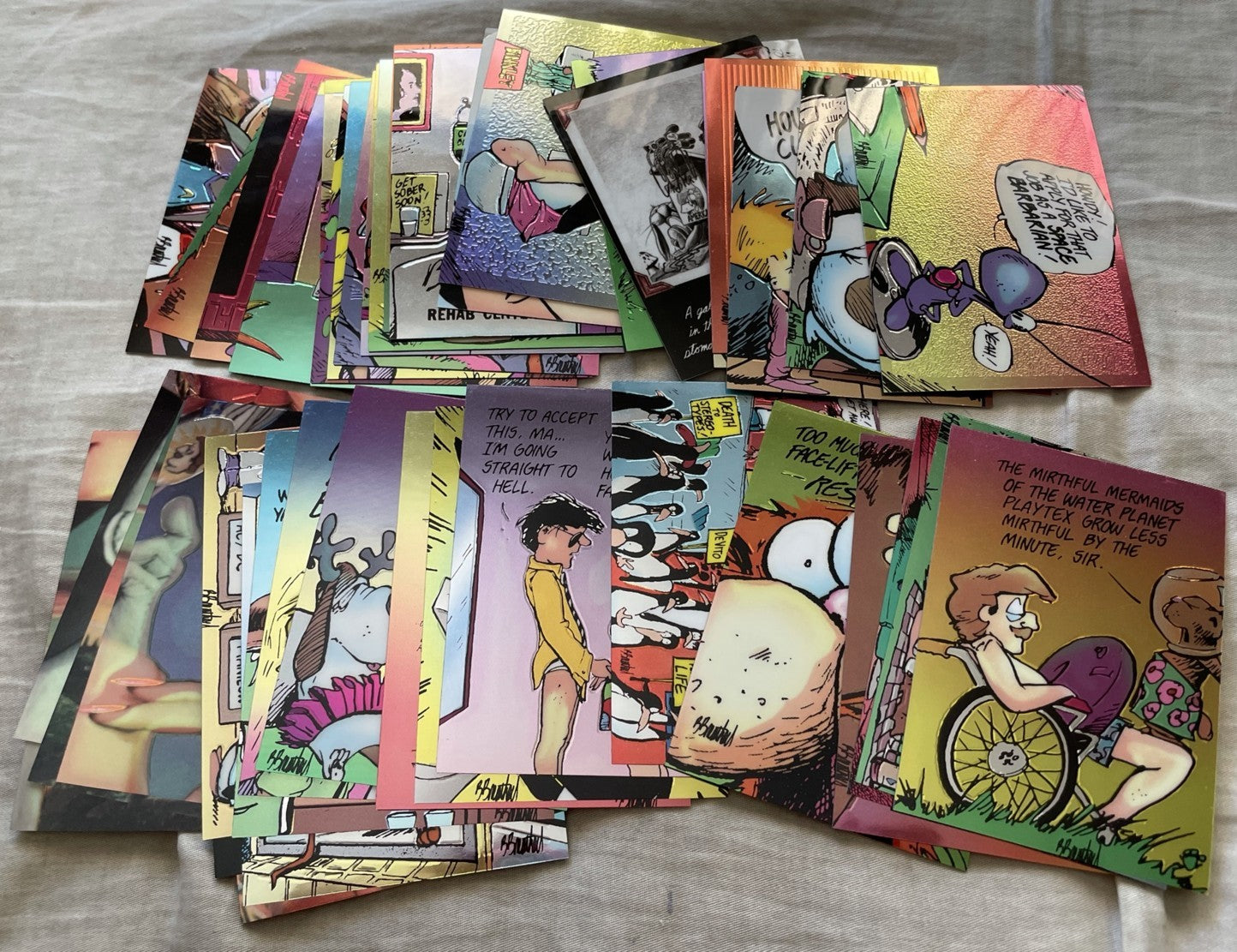 Bloom County Outland 1995 Chromium partial trading card set (42 different) and empty box