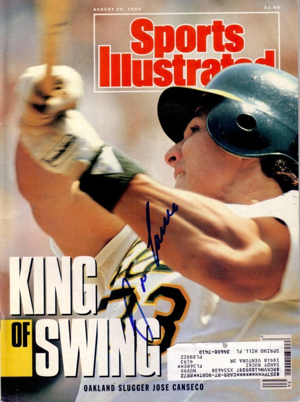 Jose Canseco autographed Oakland A's 1990 Sports Illustrated magazine
