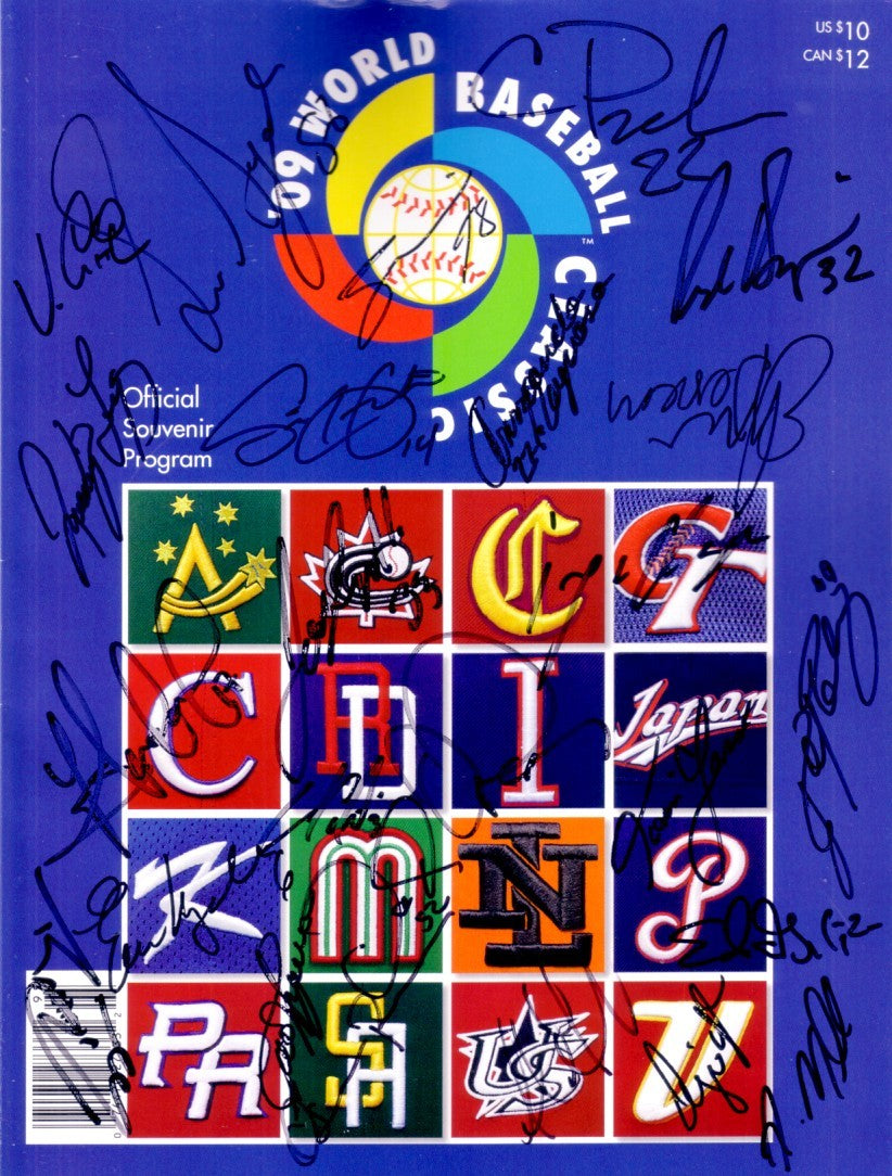 2009 Team Mexico autographed World Baseball Classic program Adrian Gonzalez Vinny Castilla Teddy Higuera Joakim Soria