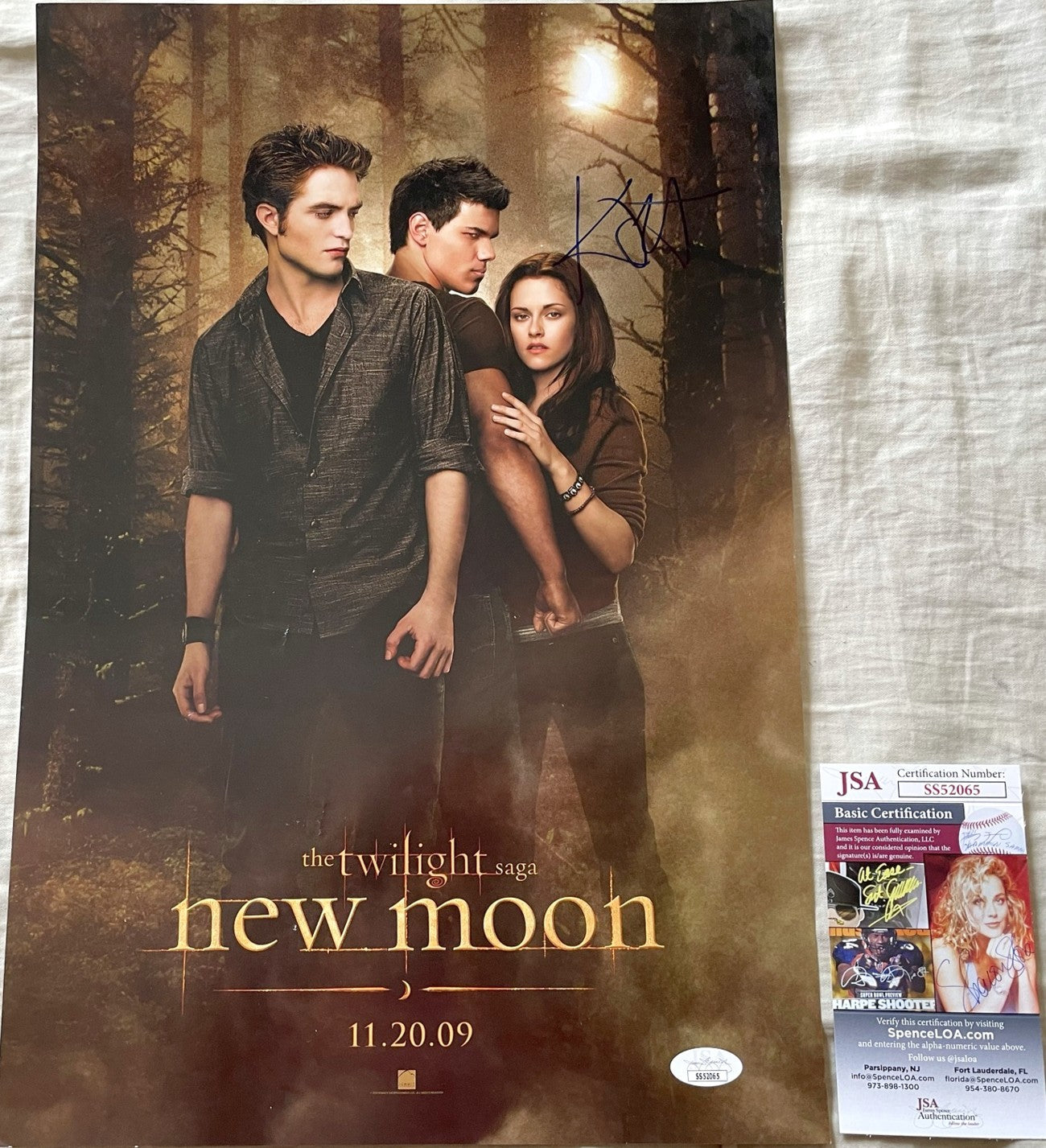 Kristen Stewart autographed Twilight New Moon mini 11x17 movie poster JSA