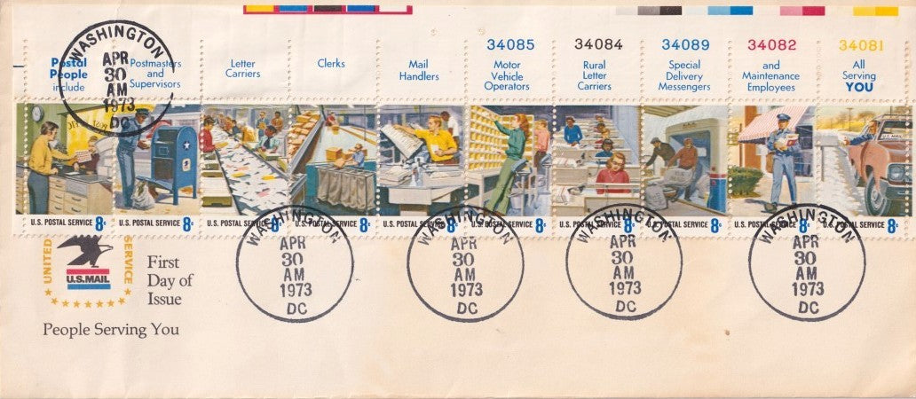 1973 U.S. Postal Service People Serving You oversized First Day Cover