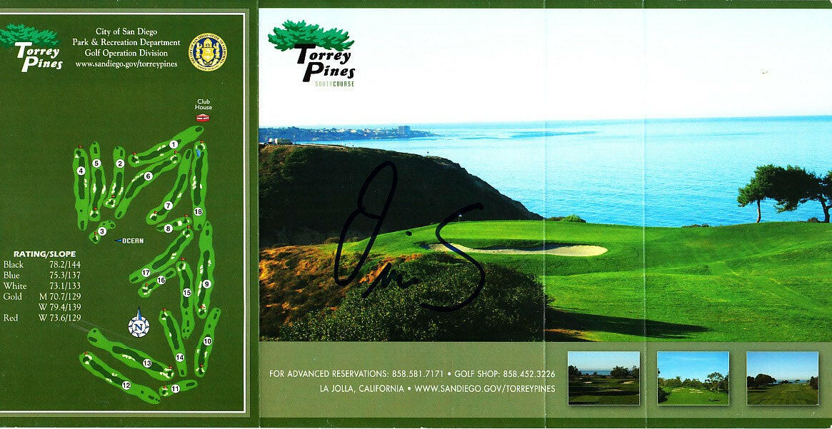 Ollie Schniederjans autographed Torrey Pines golf scorecard ...