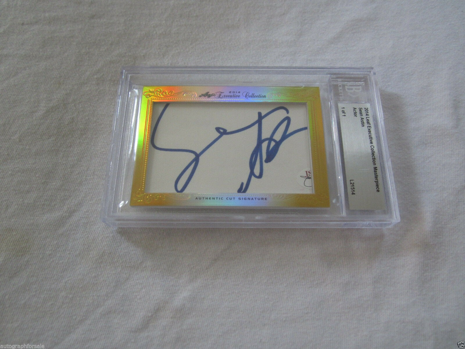 Sean Astin 2014 Leaf Masterpiece Cut Signature certified autograph card 1/1 LOTR Rudy