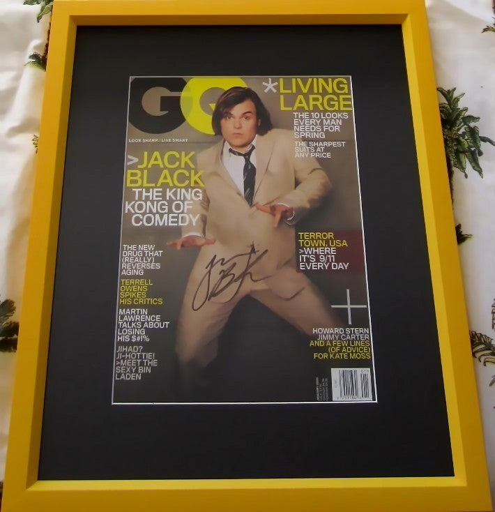 Jack Black autographed 2006 GQ magazine cover custom framed