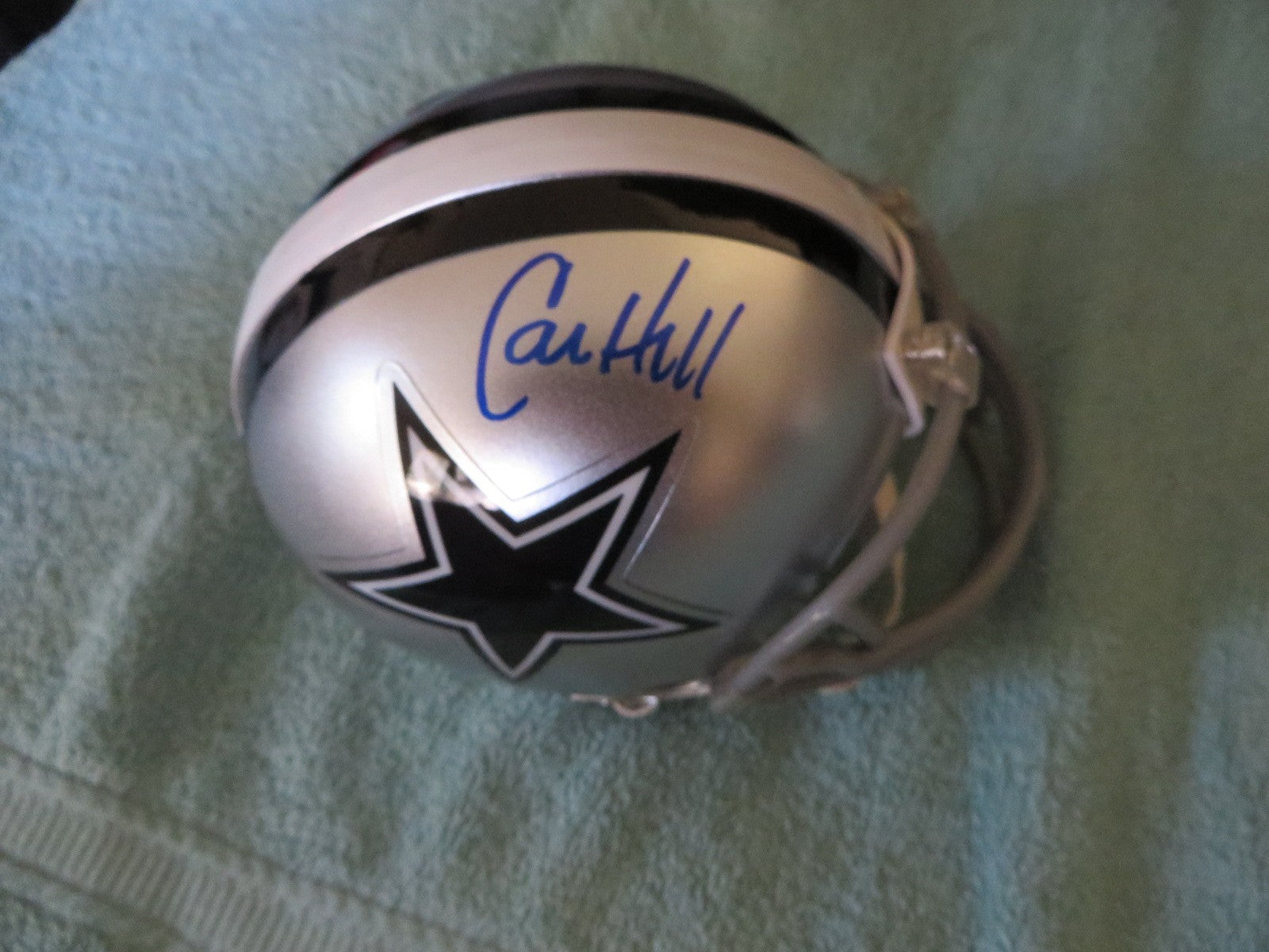 Calvin Hill autographed Dallas Cowboys mini helmet