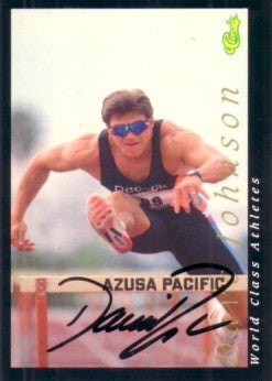 Dave Johnson (decathlon) autographed 1992 Classic World Class Athletes card