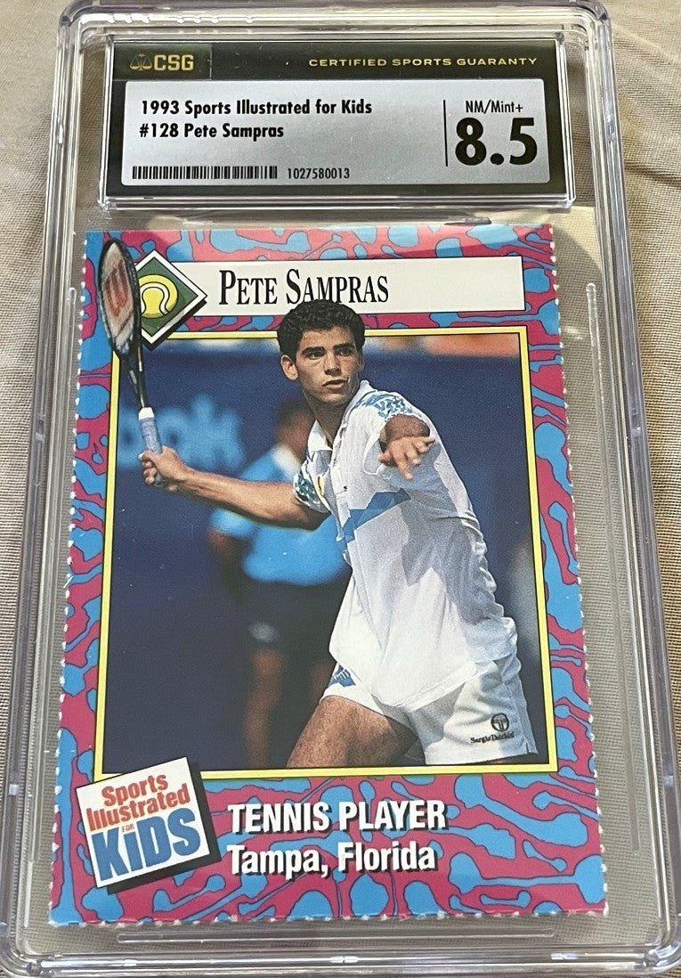 Pete Sampras 1993 Sports Illustrated for Kids tennis card CSG graded 8.5 NrMt-Mt+