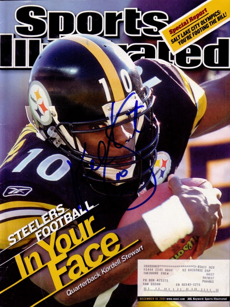 Kordell Stewart autographed Pittsburgh Steelers 2001 Sports Illustrated magazine