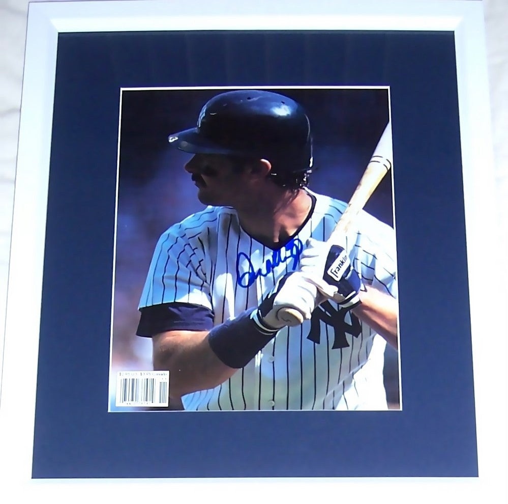 Don Mattingly autographed New York Yankees Beckett Baseball magazine photo custom framed
